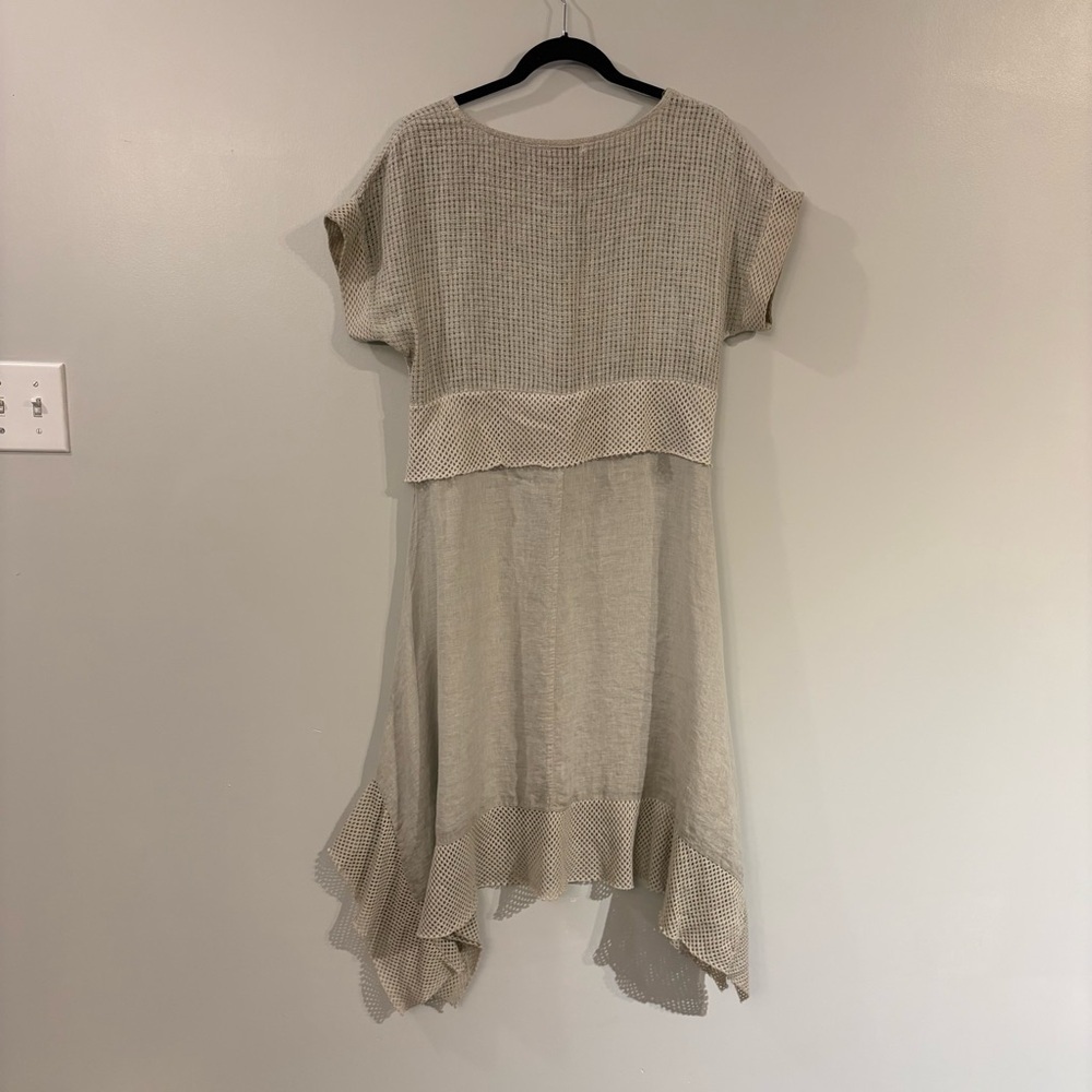 7 Agosto Linen dress flowy lagenlook whimsical made in Italy - Picture 9 of 16